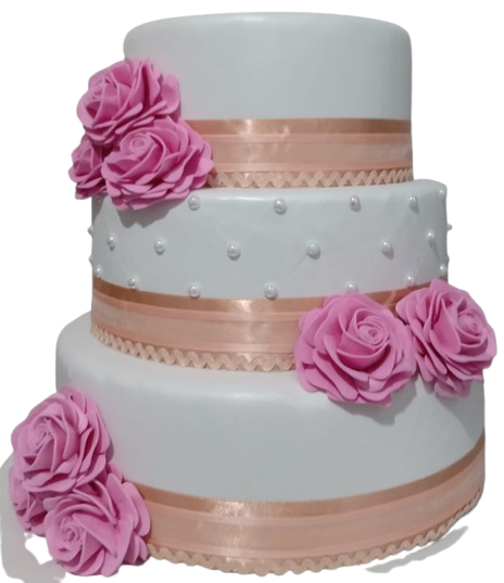 3 andares rosa e branco